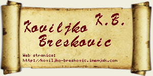 Koviljko Brešković vizit kartica